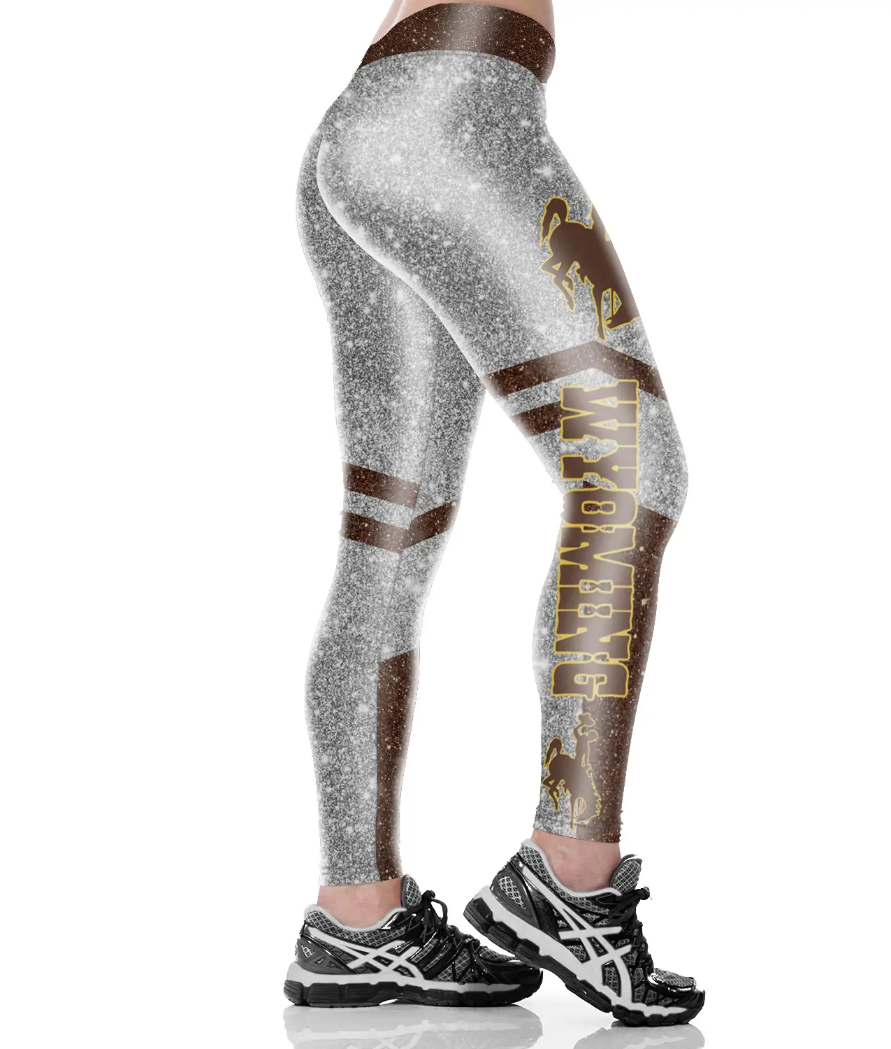 Sexy Hip-Lifting Yoga Pants for Women with Red & Silver Design - Image 2