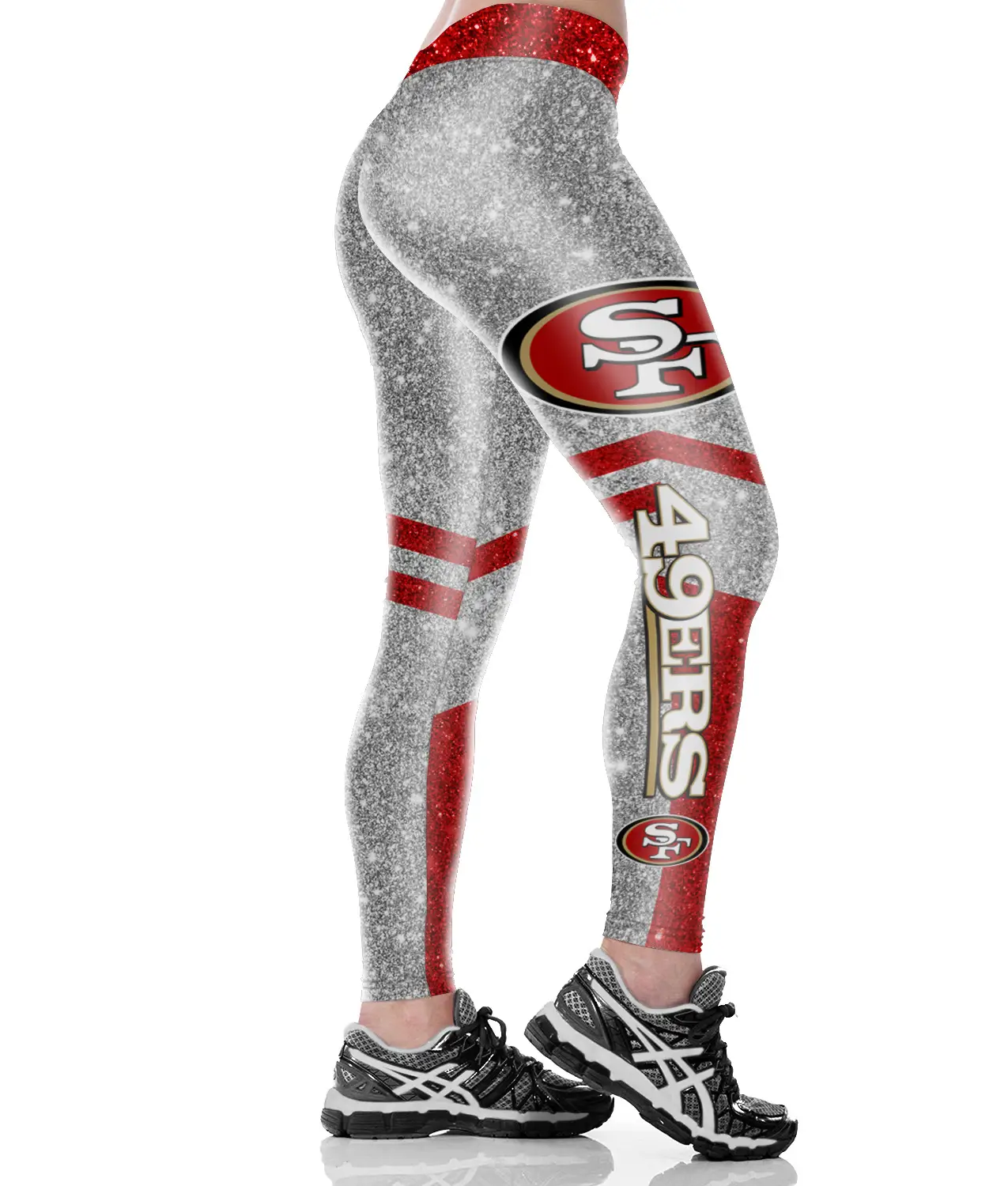 Sexy Hip-Lifting Yoga Pants for Women with Red & Silver Design - Image 22