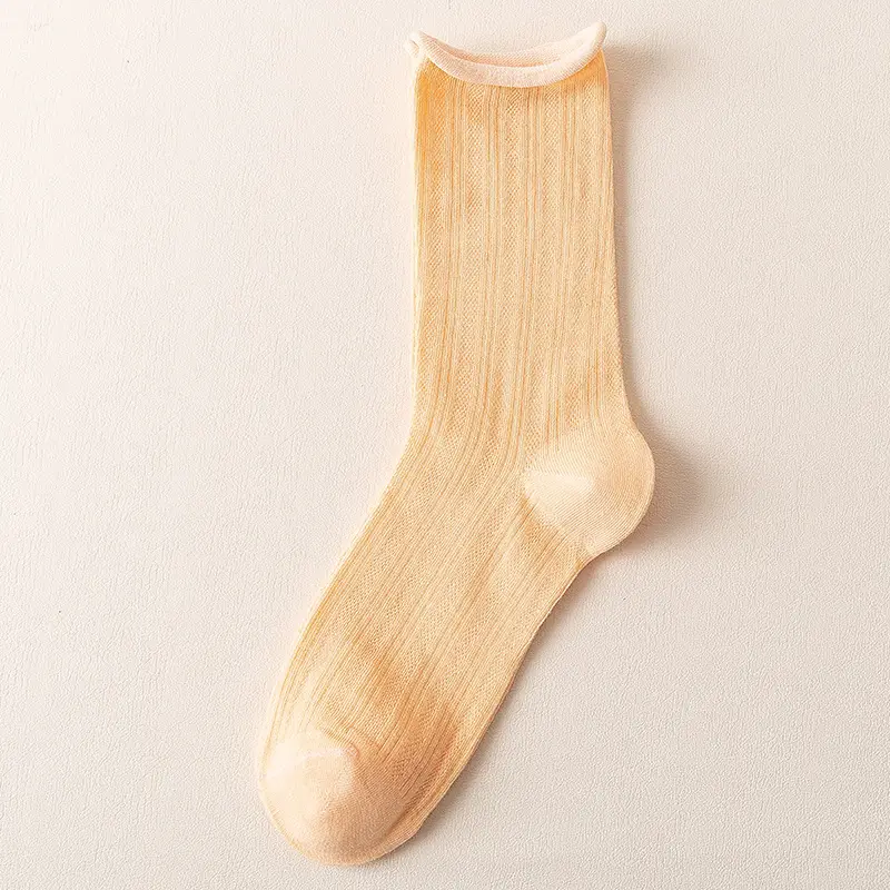Socks women's socks spring and summer air-conditioning socks thin pile socks breathable mesh black white cotton long socks tide