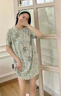 Women's Long Printed Skirt Ice Silk 2025 Summer - Image 2