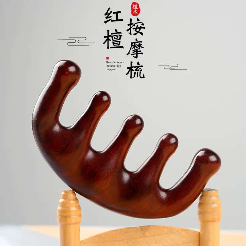 Green Sandalwood Massage Comb with Five Teeth - Image 22