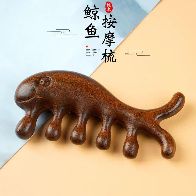 Green Sandalwood Massage Comb with Five Teeth - Image 5