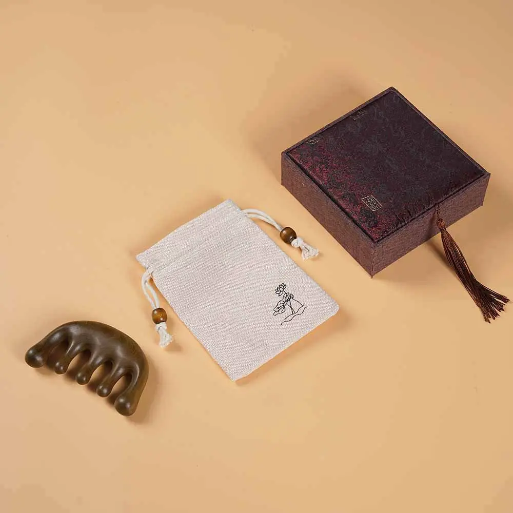 Gold silk sandalwood-cloth bag, gift box