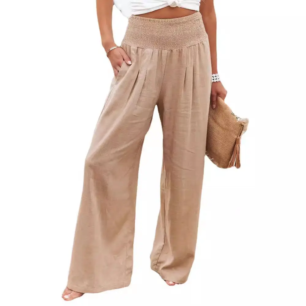 Black Elastic Waist Casual Pants Plus Size Women - Image 19