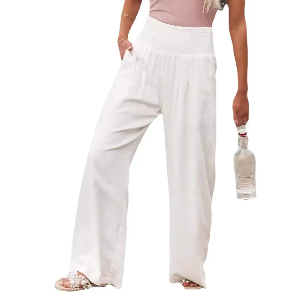 Black Elastic Waist Casual Pants Plus Size Women - Image 20