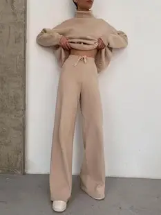 Black Elastic Waist Casual Pants Plus Size Women — feature 28