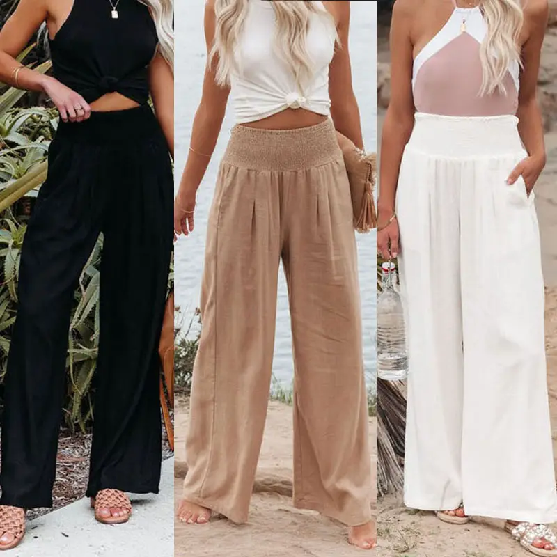 Black Elastic Waist Casual Pants Plus Size Women — feature 38