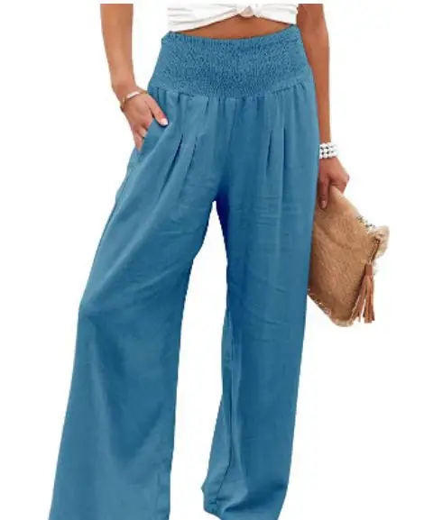 Black Elastic Waist Casual Pants Plus Size Women - Image 10
