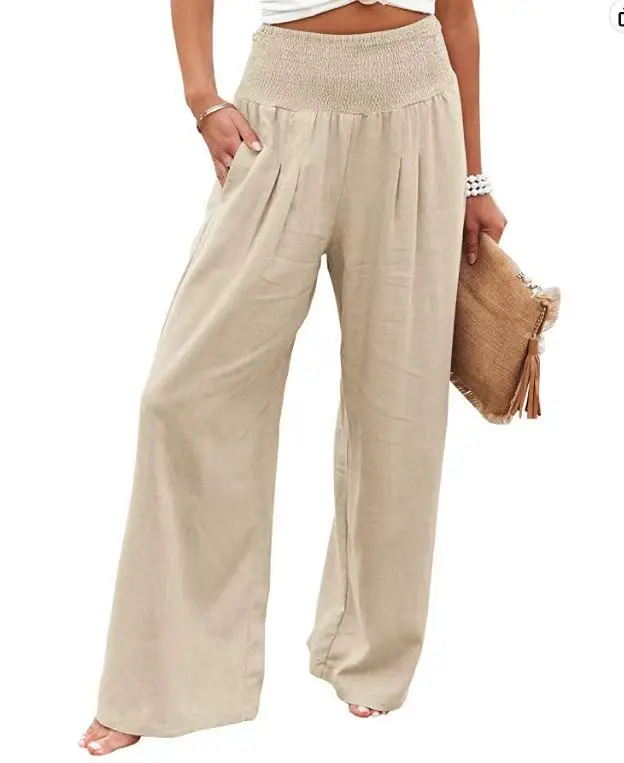 Black Elastic Waist Casual Pants Plus Size Women - Image 12