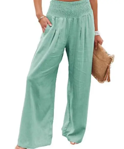 Black Elastic Waist Casual Pants Plus Size Women - Image 13