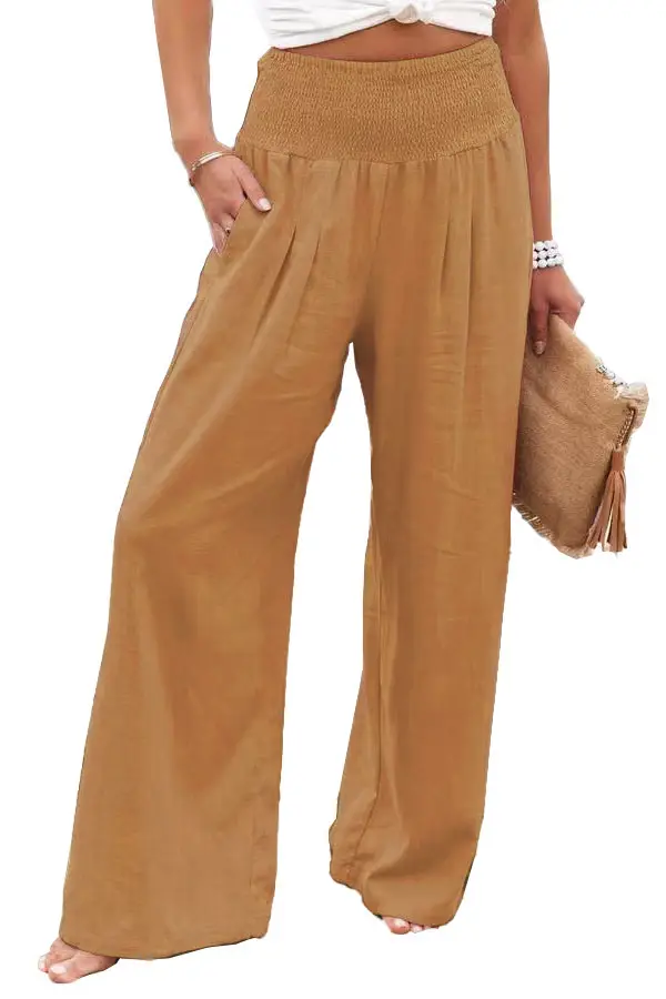 Black Elastic Waist Casual Pants Plus Size Women - Image 15