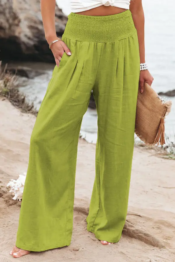 Black Elastic Waist Casual Pants Plus Size Women - Image 9