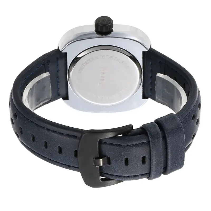 KasniR Men's Brown Leather Watch with Digital Display - Image 19