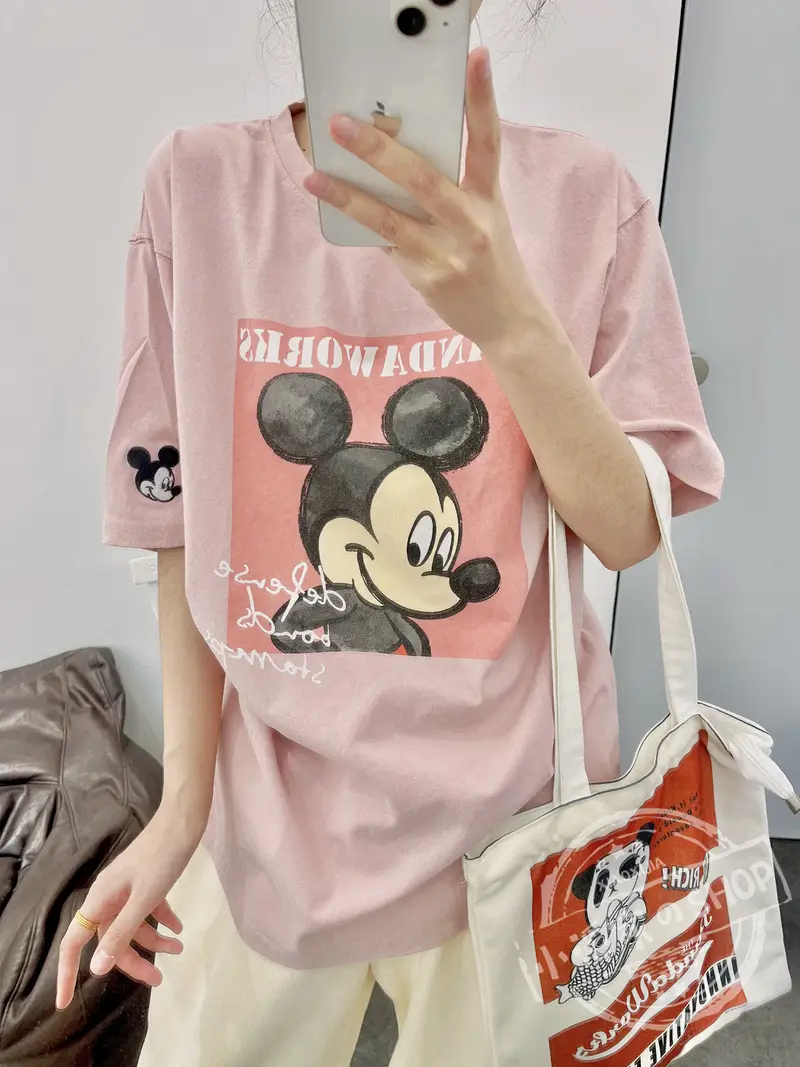 Mickey Mouse Pink T-Shirt 2026 Loose Fit — feature 30