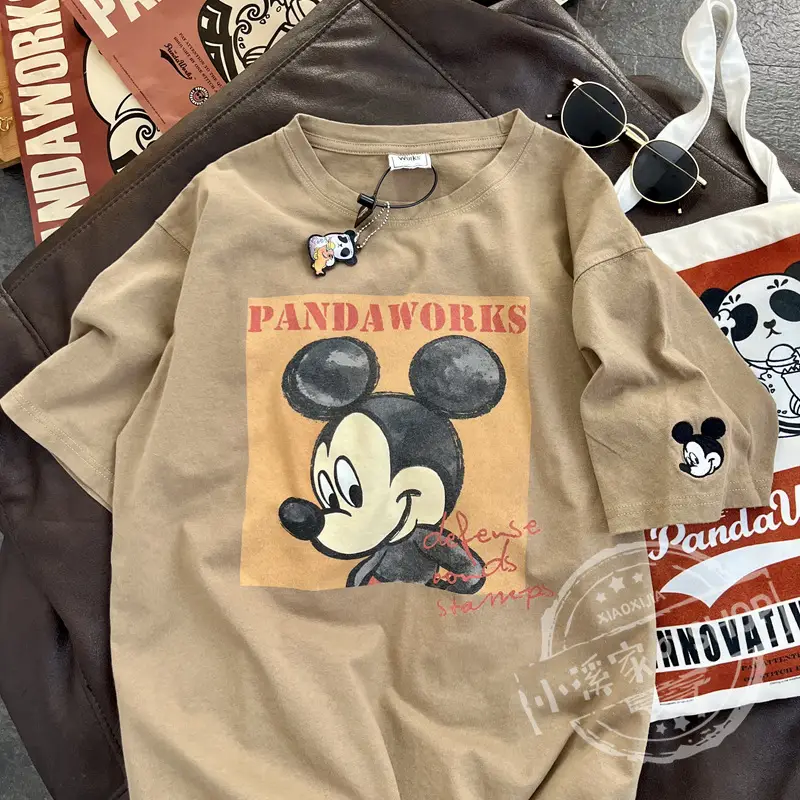 Mickey Mouse Pink T-Shirt 2026 Loose Fit - Image 2