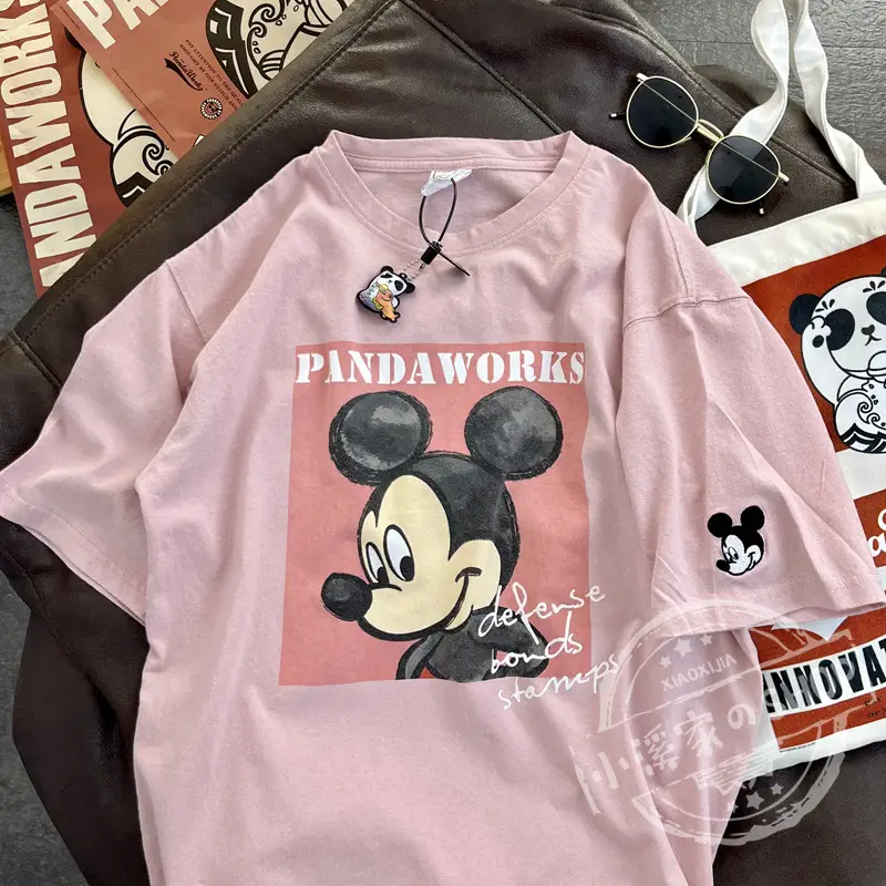 Mickey Mouse Pink T-Shirt 2026 Loose Fit - Image 3