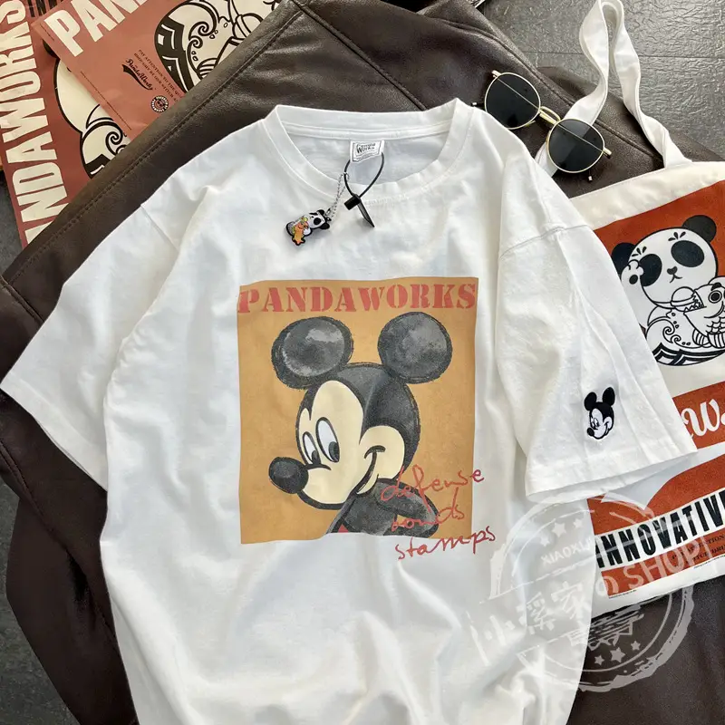 Mickey Mouse Pink T-Shirt 2026 Loose Fit - Image 4