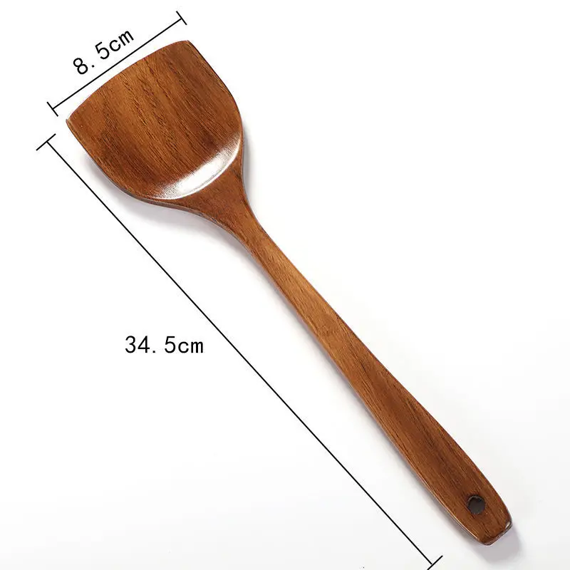 Wooden 39cm Non-Stick Spatula with Long Handle - Image 9