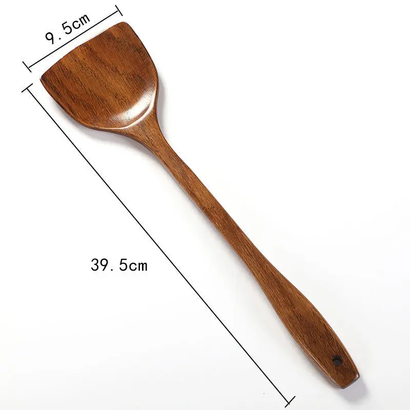 Wooden 39cm Non-Stick Spatula with Long Handle - Image 10