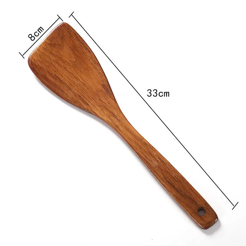 Wooden 39cm Non-Stick Spatula with Long Handle - Image 11