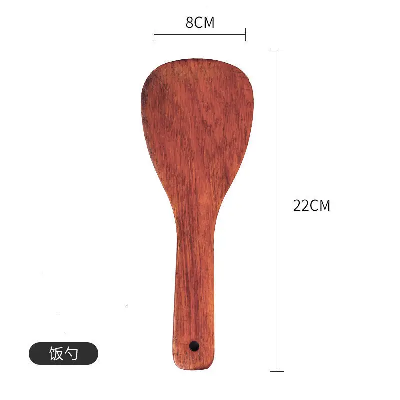 Wooden 39cm Non-Stick Spatula with Long Handle - Image 4