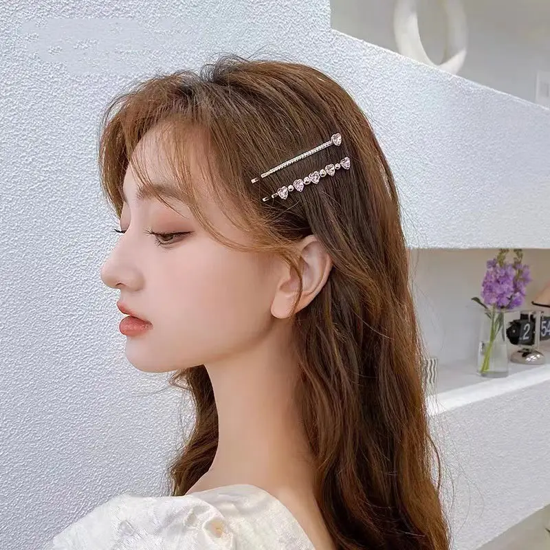Summer Pink Crystal Love Hairpins for Girls - Image 4