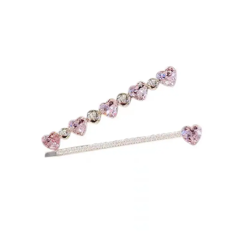 Summer Pink Crystal Love Hairpins for Girls - Image 5