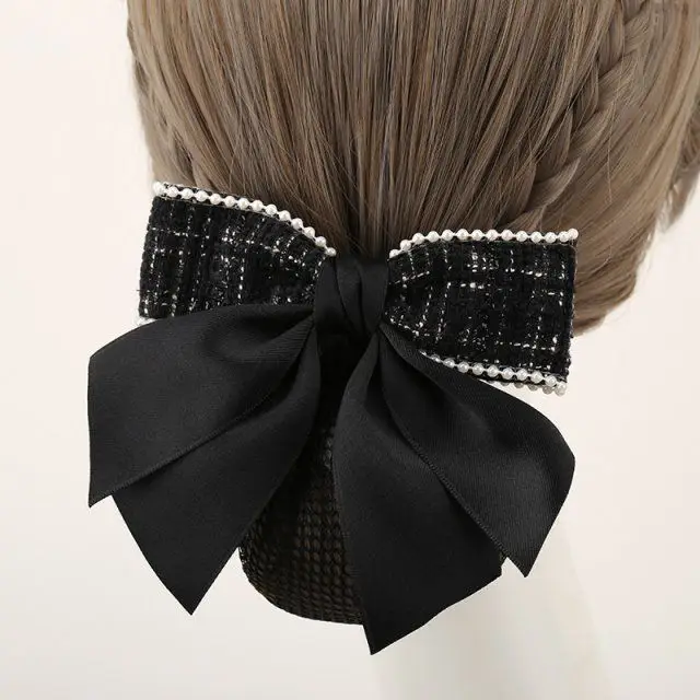Black Bow Hairpin for Women Korean Style - Image 36