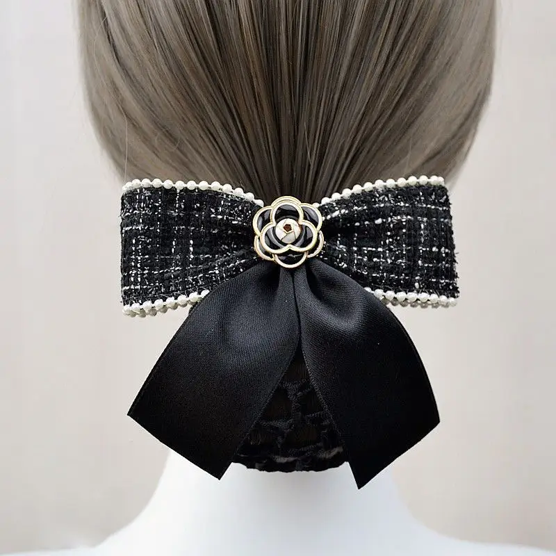Black Bow Hairpin for Women Korean Style - Image 37