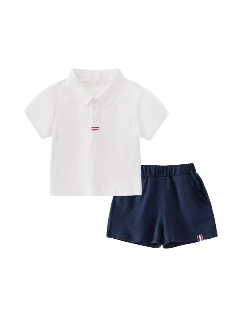 Children's 2-Piece Foreign Style Polo Shorts Set