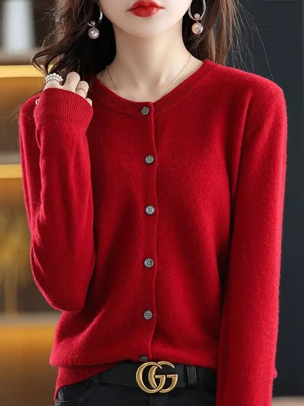 Women's Black Slimming Cardigan with Button Front