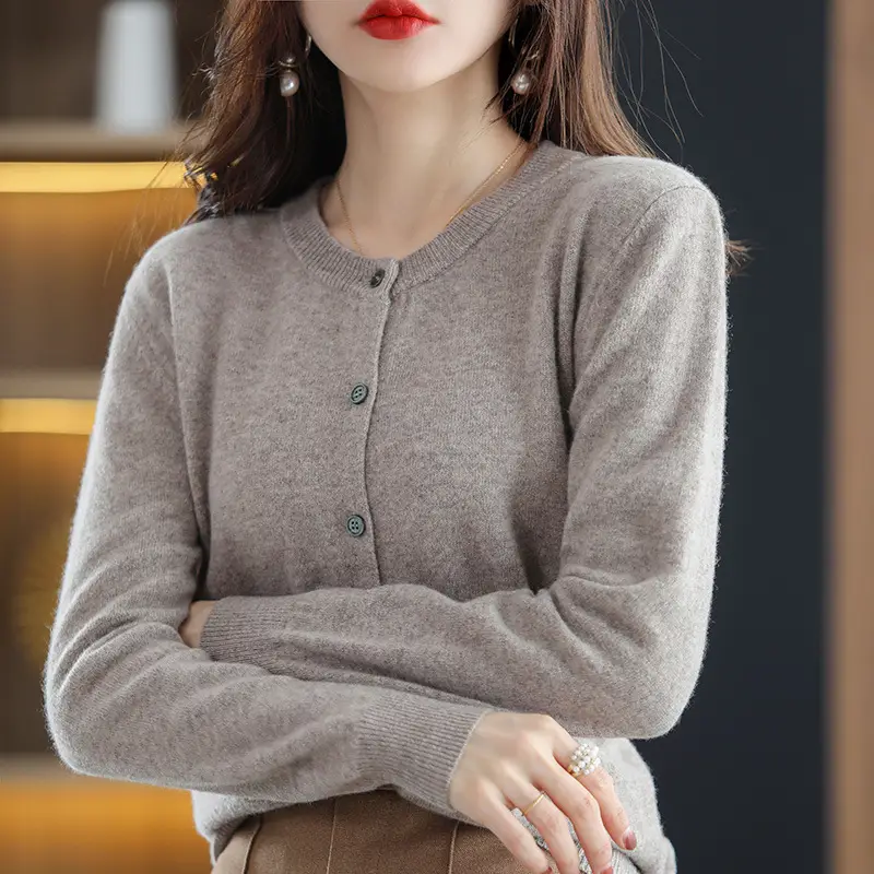 Women's Black Slimming Cardigan with Button Front