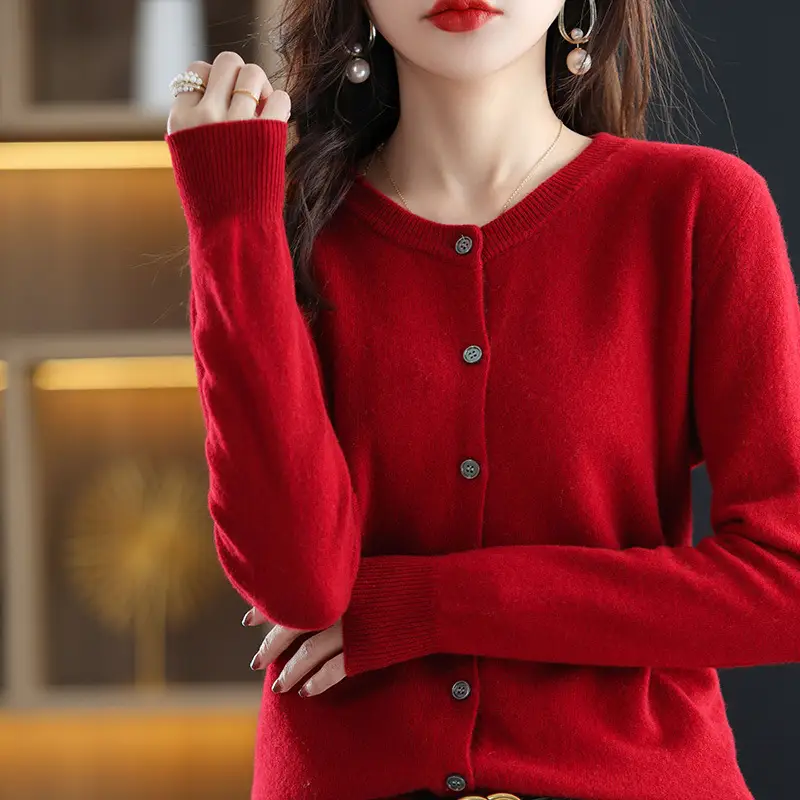 Women's Black Slimming Cardigan with Button Front
