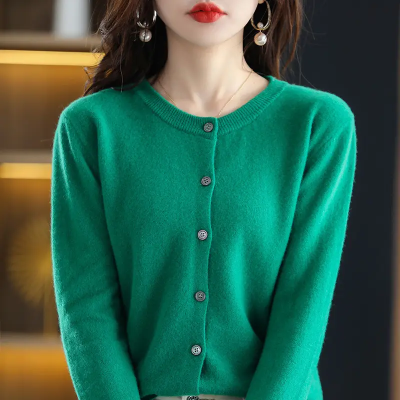 Women's Black Slimming Cardigan with Button Front