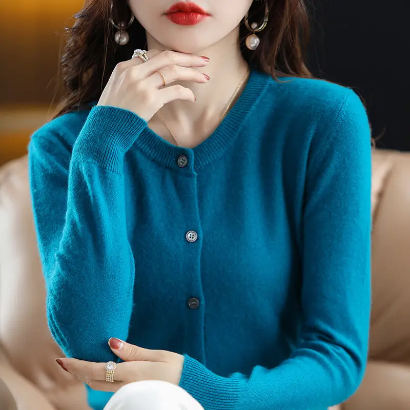 Women's Black Slimming Cardigan with Button Front