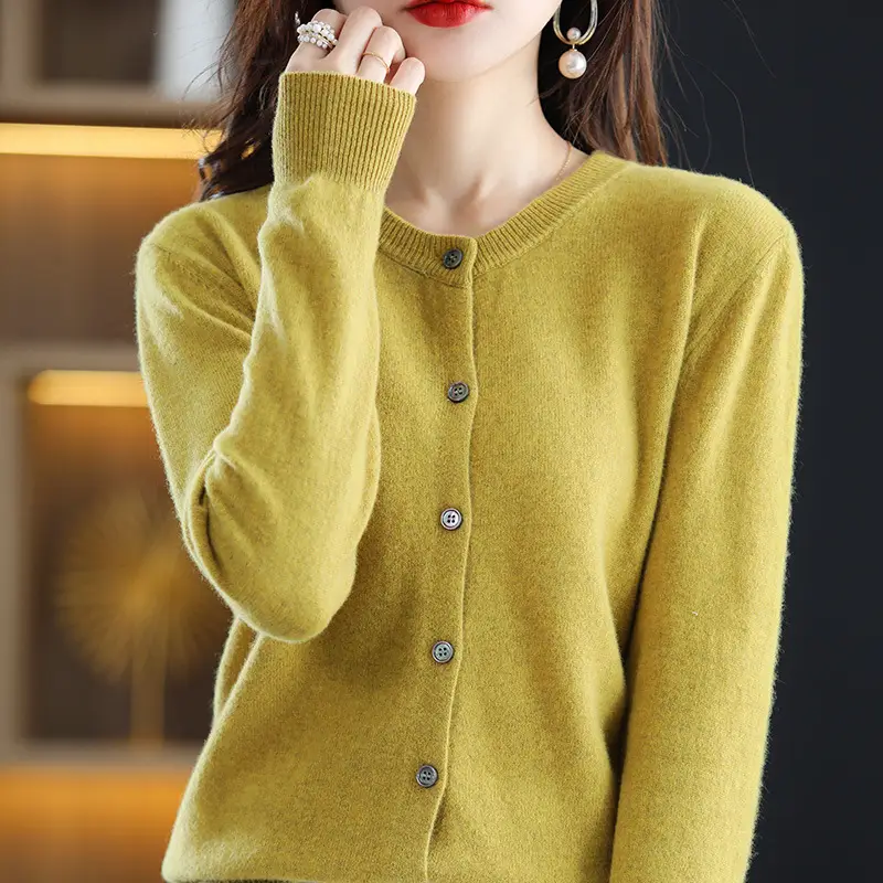 Women's Black Slimming Cardigan with Button Front