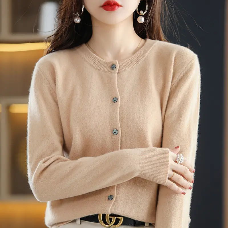 Women's Black Slimming Cardigan with Button Front
