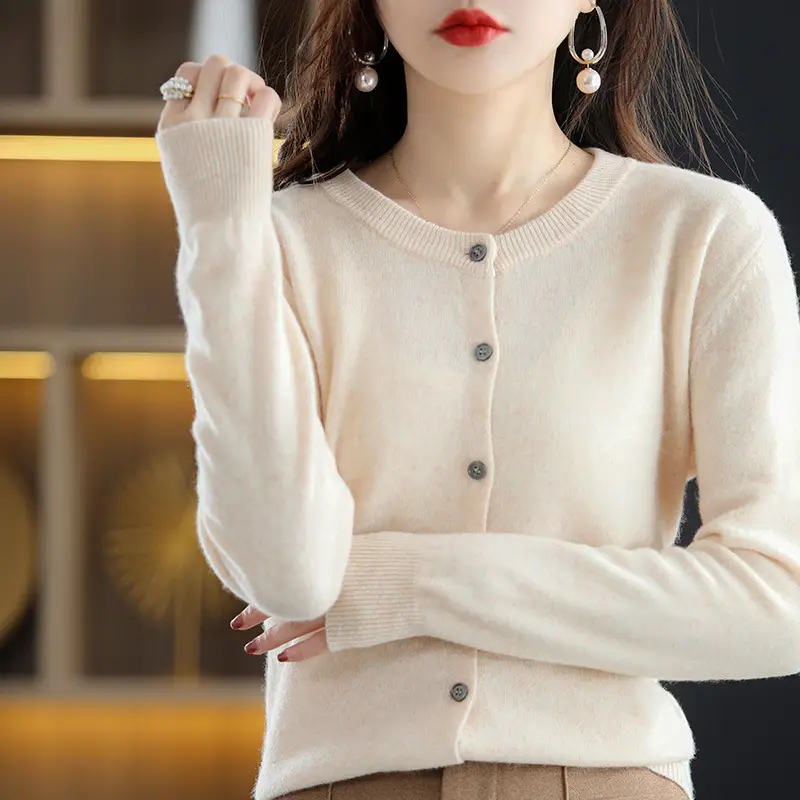 Women's Black Slimming Cardigan with Button Front