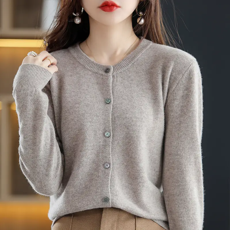 Women's Black Slimming Cardigan with Button Front