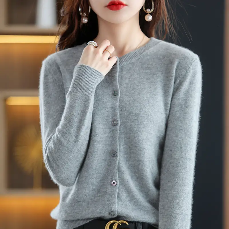 Women's Black Slimming Cardigan with Button Front