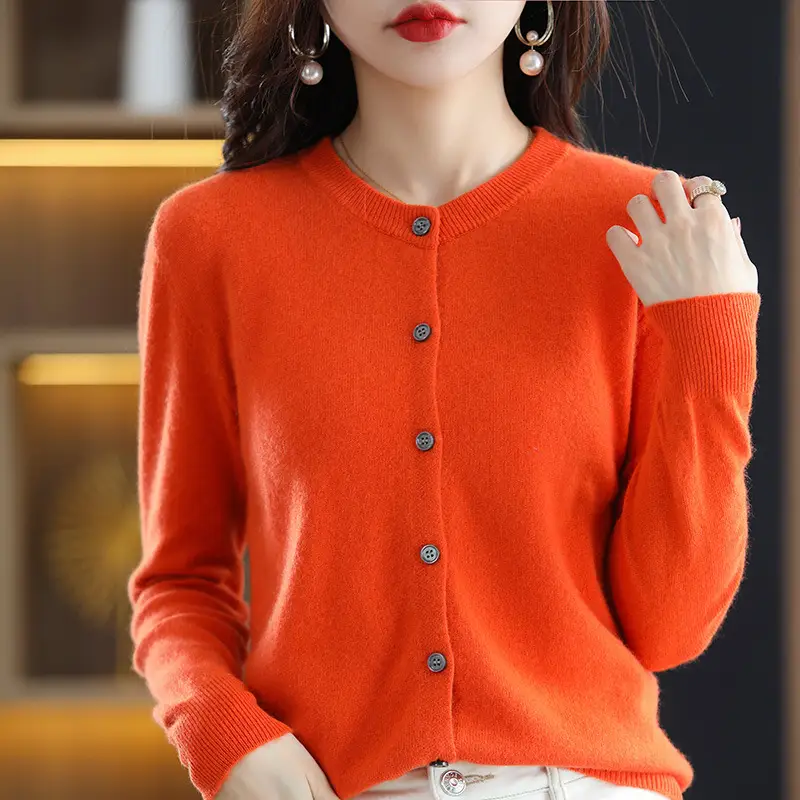 Women's Black Slimming Cardigan with Button Front