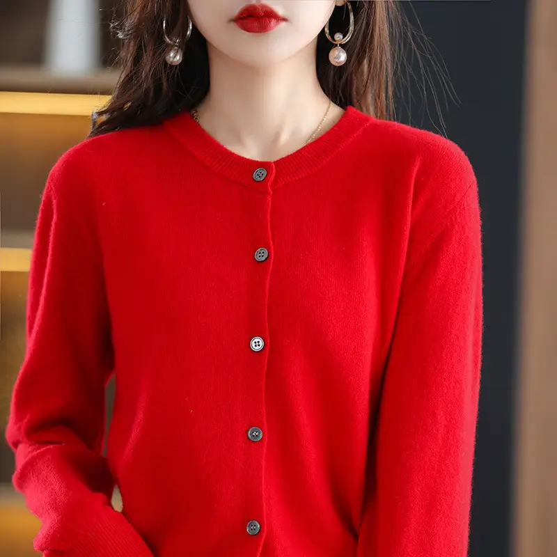 Women's Black Slimming Cardigan with Button Front
