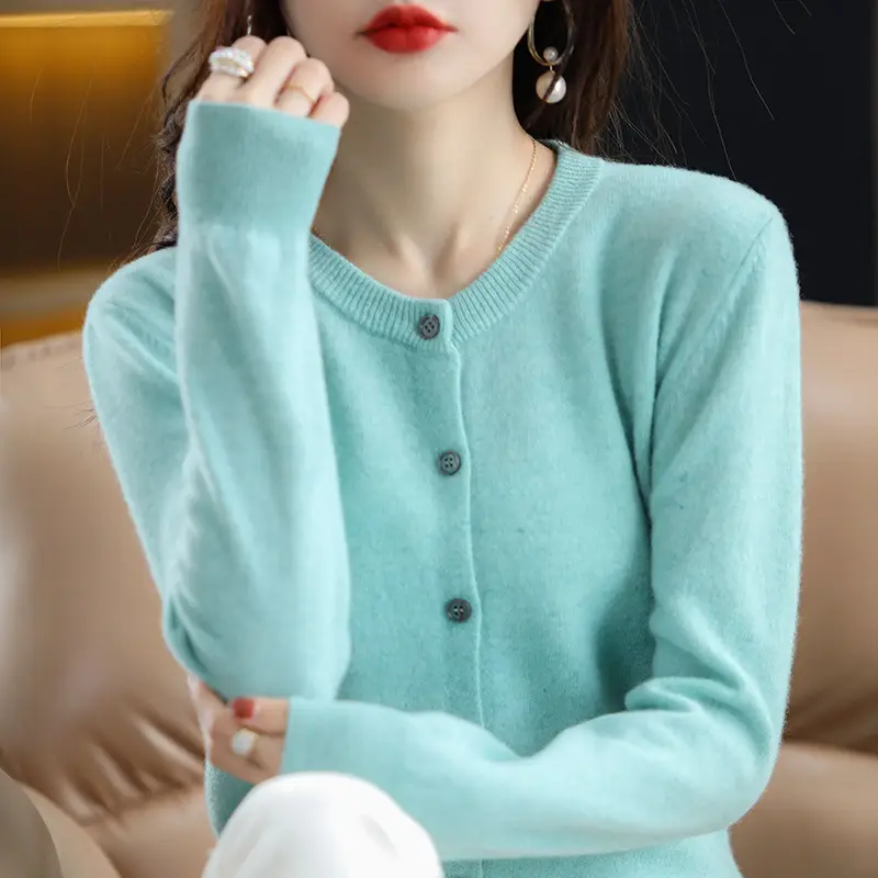 Women's Black Slimming Cardigan with Button Front