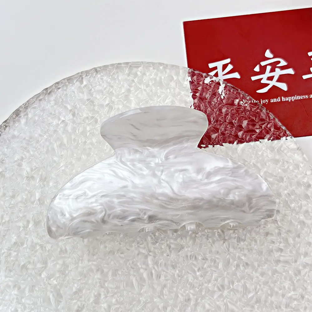 Acrylic Hair Clips Fashionable New Marble Water Ripple Grab Clip Back of the Head Elegant Hair Clip Fan-Shaped - Image 10