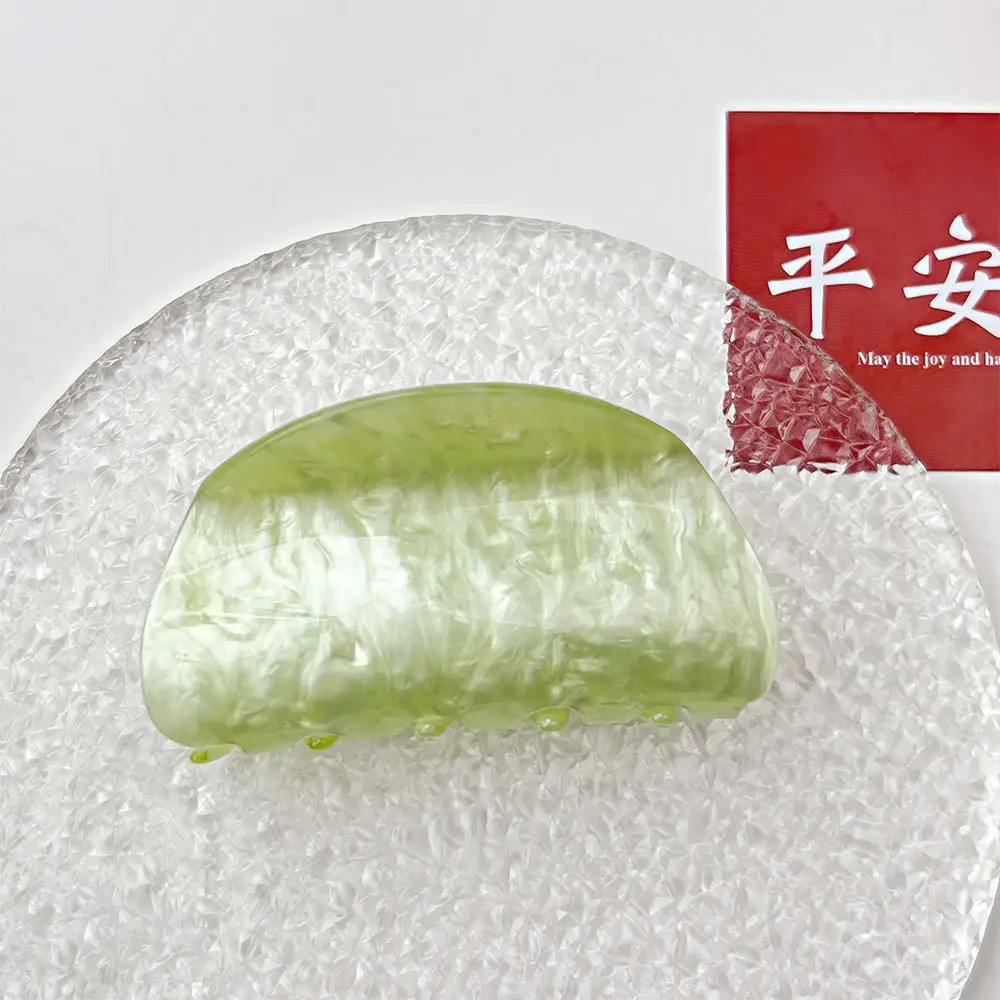 Acrylic Hair Clips Fashionable New Marble Water Ripple Grab Clip Back of the Head Elegant Hair Clip Fan-Shaped - Image 2