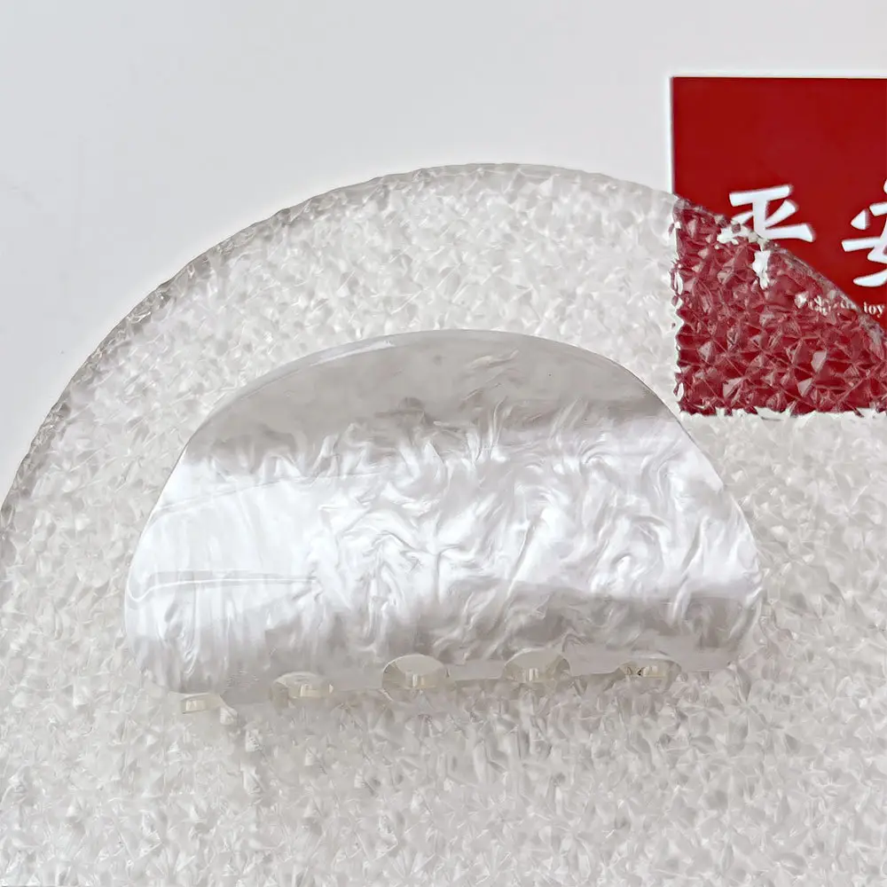 Acrylic Hair Clips Fashionable New Marble Water Ripple Grab Clip Back of the Head Elegant Hair Clip Fan-Shaped - Image 4