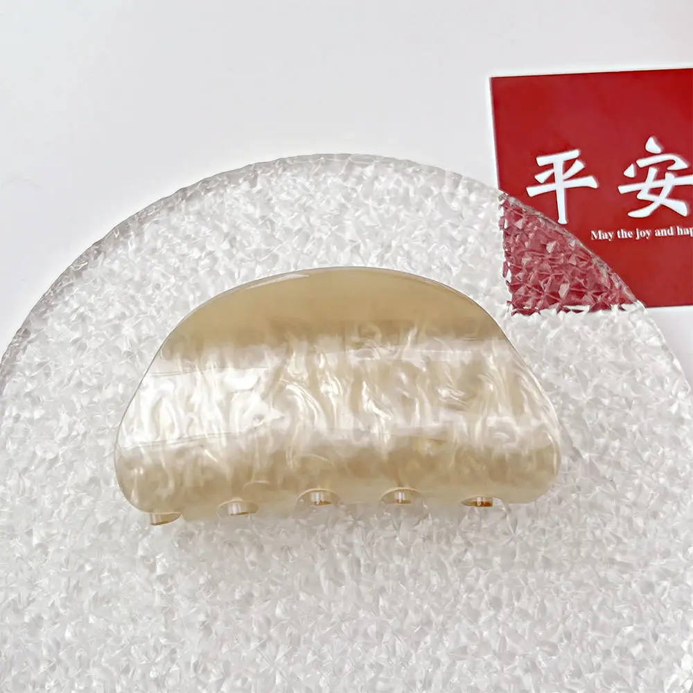 Acrylic Hair Clips Fashionable New Marble Water Ripple Grab Clip Back of the Head Elegant Hair Clip Fan-Shaped - Image 5