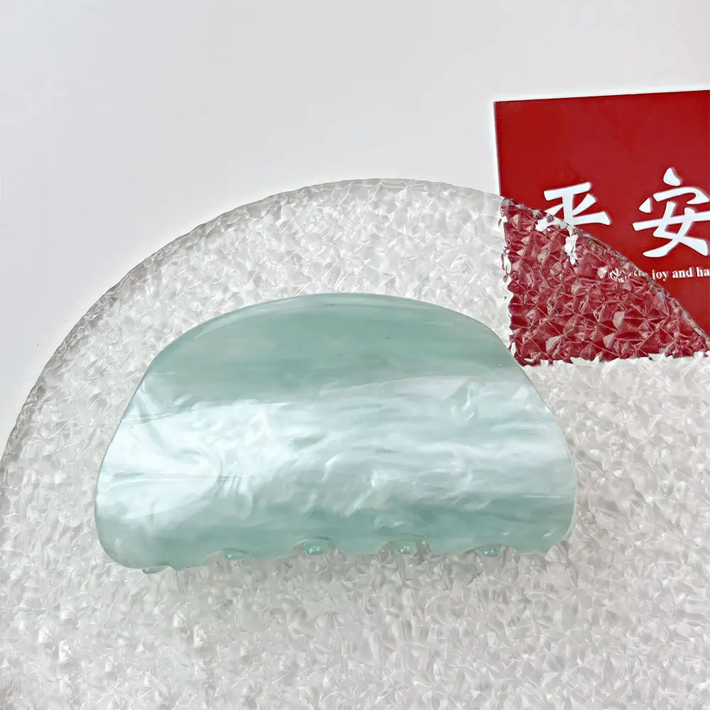 Acrylic Hair Clips Fashionable New Marble Water Ripple Grab Clip Back of the Head Elegant Hair Clip Fan-Shaped - Image 6
