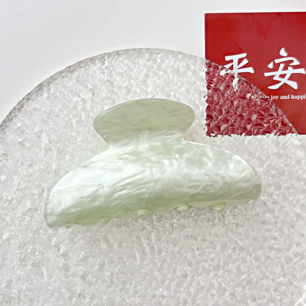 Acrylic Hair Clips Fashionable New Marble Water Ripple Grab Clip Back of the Head Elegant Hair Clip Fan-Shaped - Image 8