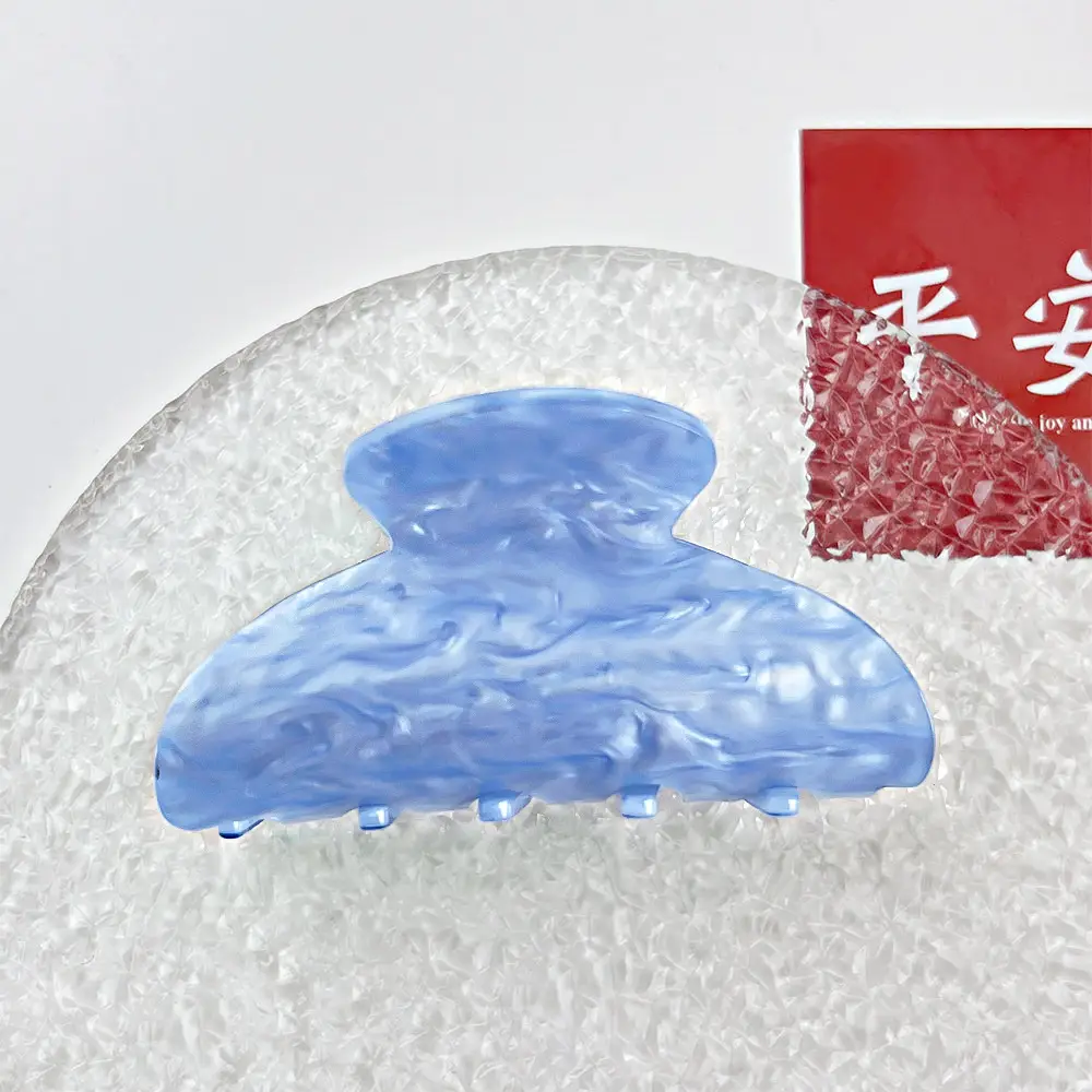 Acrylic Hair Clips Fashionable New Marble Water Ripple Grab Clip Back of the Head Elegant Hair Clip Fan-Shaped - Image 9